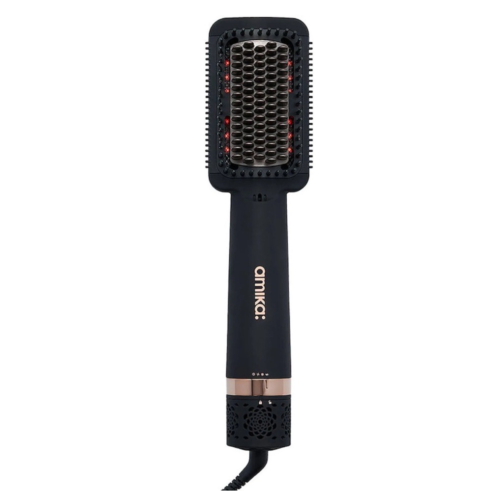 Amika Double agent 2-in-1 blow dryer + straightening brush.